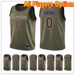 Basketball Los Angeles Lakers All Players Option Swingman Green Salute to Service Jersey