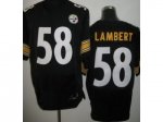 nike nfl pittsburgh steelers #58 lambert elite black jerseys