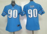nike women nfl detroit lions #90 suh blue jersey