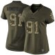 Women San Francisco 49ers #91 Arik Armstead Limited Green Salute to Service Custom Nike NFL Jerseys