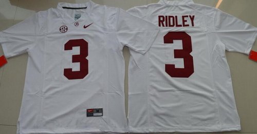 Men\'s Alabama Crimson Tide #3 Calvin Ridley White Limited Stitched College Football Nike NCAA Jersey