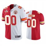 Kansas City Chiefs Custom Red White Super Bowl LV Split Jersey