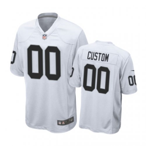 Oakland Raiders #00 Custom White Nike Game Jersey - Men\'s