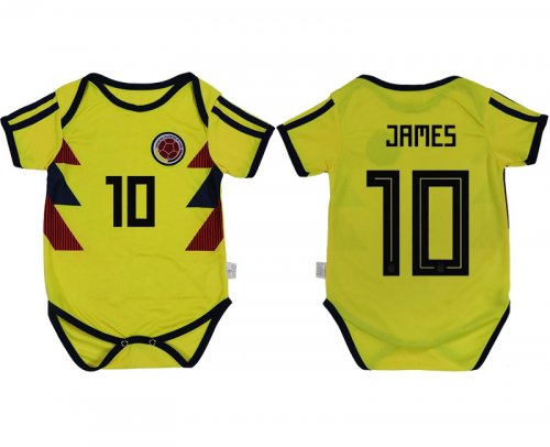 FIFA World Cup Russia 2018 Colombia Home Yellow Soccer Jersey Short Sleeves Baby Jerseys