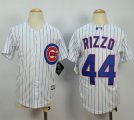 Youth mlb jerseys Chicago Cubs #44 Rizzo White(Blue Strip) Cool