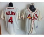 mlb st.louis cardinals #4 molina cream jerseys [new]
