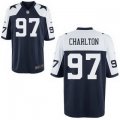 Men's NFL Dallas Cowboys #97 Taco Charlton Nike Throwback Blue 2017 Draft Pick Game Jersey