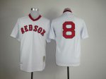 men mlb boston red sox #8 carl yastrzemski white mitchell and ness throwback stitched baseball jersey