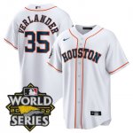 Men's Houston Astros #35 Justin Verlander White Stitched World Series Cool Base Limited Jersey