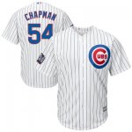 Men's MLB Chicago Cubs #54 Aroldis Chapman Majestic White 2016 World Series Bound Home Cool Base Player Jersey