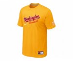 MLB Washington Nationals Yellow Nike Short Sleeve Practice T-Shi