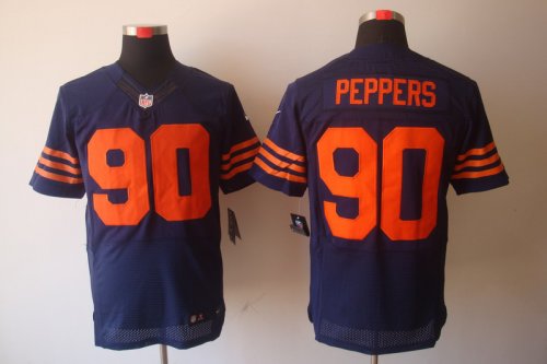 nike nfl chicago bears #90 peppers elite blue jerseys [orange nu