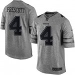 Men's Nike Dallas Cowboys #4 Dak Prescott Gray Gridiron Gray Limited NFL Jerseys