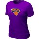 women nba new york knicks big & tall primary logo purple T-Shirt