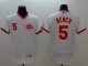 Men's MLB Cincinnati Reds #5 Johnny Bench White Flexbase Authentic Collection Cooperstown Jersey
