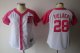 women mlb jersey detroit tigers #28 fielder white and pink 2012