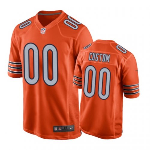 Chicago Bears #00 Custom Orange Nike Game Jersey - Men\'s