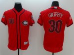 Men's MLB Cincinnati Reds #30 Ken Griffey Scarlet Fashion Stars & Stripes Flexbase Authentic Collection Jersey