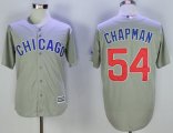 Men's MLB Chicago Cubs #54 Aroldis Chapman Majestic Grey Cool Base Player Jersey