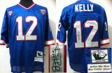 nfl buffalo bills #12 jim kelly blue throwback jerseys [signatur