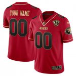 San Francisco 49ers 75th Anniversary Patch Vapor Black Red Gold Limited Jerseys Logo
