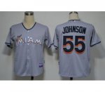 mlb florida marlins #55 johnson grey cheap jerseys