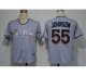 mlb florida marlins #55 johnson grey cheap jerseys