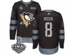 Men's Adidas Pittsburgh Penguins #8 Mark Recchi Premier Black 1917-2017 100th Anniversary 2017 Stanley Cup Final NHL Jersey
