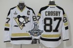 Men Pittsburgh Penguins #87 Sidney Crosby White 2014 Stadium Series 2017 Stanley Cup Finals Champions Stitched NHL Jersey