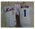 2015 World Series mlb jerseys new york mets #1 wilson white(blue