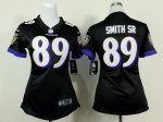 nike women nfl baltimore ravens #89 smithsr black jerseys