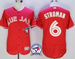 mlb toronto blue jays #6 marcus stroman majestic red flexbase authentic collection jerseys with 40th anniversary patch