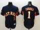 Baseball Houston Astros #1 Carlos Correa Navy 2018 Gold Program Cool Base Stitched Jerseys