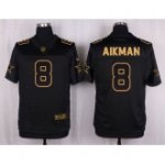 nike nfl dallas cowboys #8 troy aikman black pro line gold collection elite jerseys