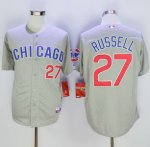 mlb chicago cubs #27 addison russell grey road cool base jerseys
