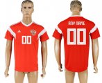 Custom Russia 2018 World Cup Soccer Jersey Red Short Sleeves