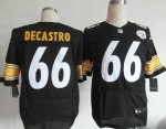 nike nfl pittsburgh steelers #66 decastro elite black jerseys