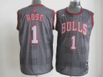 nba chicago bulls #1 rose black and grey jerseys [2012 new]