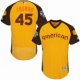 men's majestic baltimore orioles #45 mark trumbo yellow 2016 all star american league bp authentic collection flex base mlb jerseys