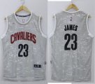 nba cleveland cavaliers #23 lebron james grey city light stitched jerseys