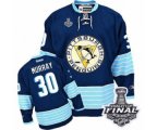 Men's Reebok Pittsburgh Penguins #30 Matt Murray Authentic Navy Blue Third Vintage 2017 Stanley Cup Final NHL Jersey