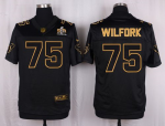 Nike Houston Texans #75 Vince Wilfork Black Pro Line Gold Collection elite Jerseys