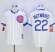 mlb chicago cubs #22 jason heyward white cooperstown stitched jerseys [blue strip]
