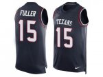 Men's Nike Houston Texans #15 Will Fuller Navy Blue Team Color Stitched NFL Limited Tank Top Jersey