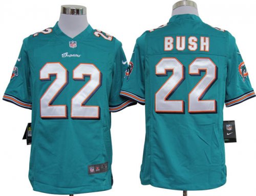 nike nfl miami dolphins #22 bush green cheap jerseys [game]