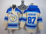 men nhl pittsburgh penguins #87 sidney crosby cream sawyer hooded sweatshirt 2017 stanley cup finals champions stitched nhl jersey