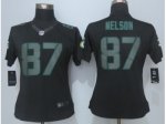 women nike nfl green bay packers #87 nelson black jerseys [impact]
