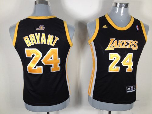 women nba los angeles lakers #24 bryant black(yellow number)chea