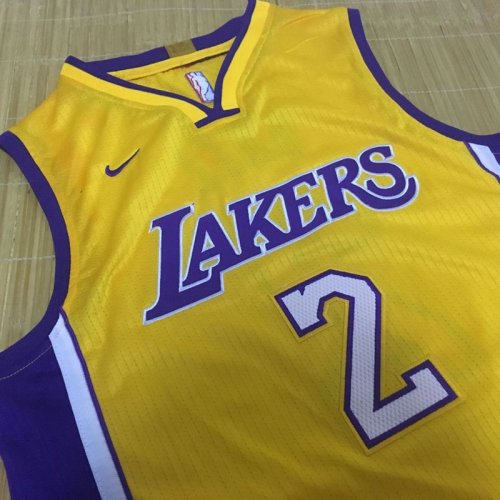 NBA Los Angeles Lakers #2 Lonzo Ball Nike Yellow Home Jerseys