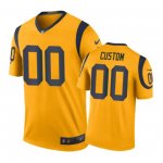 Los Angeles Rams # Custom Nike color rush Gold Jersey